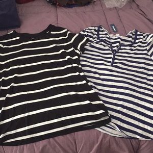 2 old navy striped tees